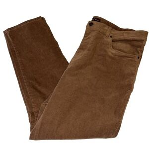 Johnston & Murphy Brown Corduroy Pants 38x30 Preppy Straight Leg Chino